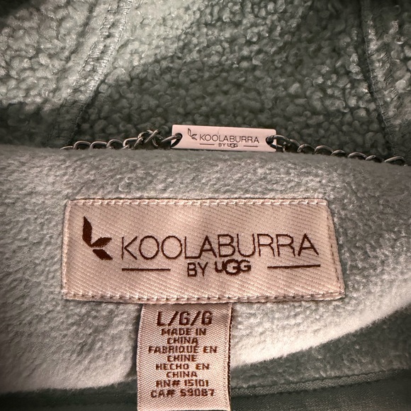 Koolaburra by UGG Bonded Fleece Jacket with Cinch Waist Silver Green Size Large - Picture 5 of 11
